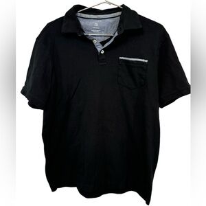High End TAHARI Soft Black Men’s XL Slim Polo Shirt MINTY
